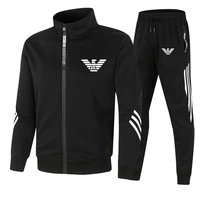 2021 new mens hoodless zipper suit spring and autumn fitness running sportswear casual fashion mens suit trend sportswear