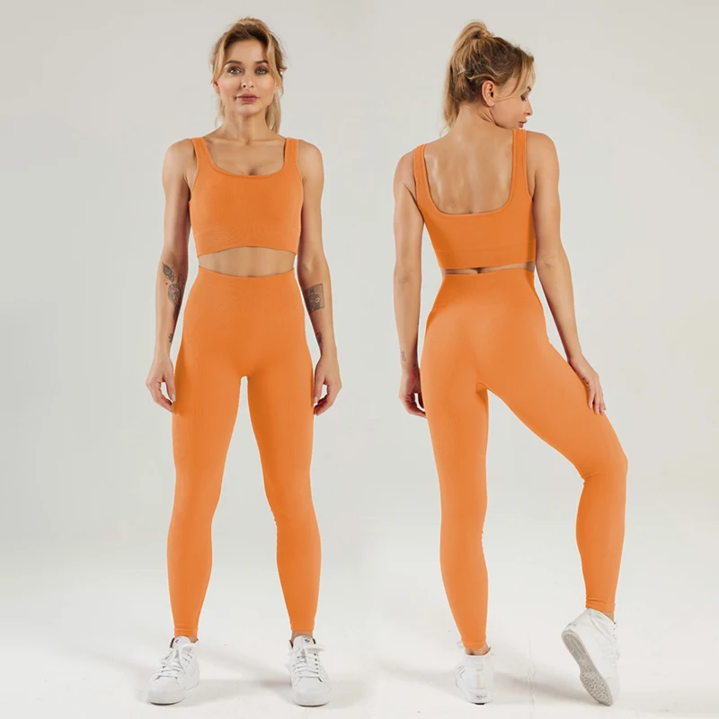 Seamless Yoga Set Women Gym Clothing Fitness Sportswear Workout Tights Sport Leggings Push Up Sports Bra Sports Suits