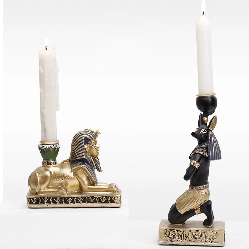 Античный Египетский Anubis God Cat Sphinx Nefertis Ароматерапевтический подсвечник украшение