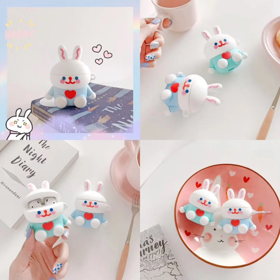 Чехол для AirPods, силиконовый, милый, 3D, игровой, чехол для наушников Airpods, 2, чехол для наушников, для Apple Air pods, чехол, Earpods, кольцевой ремешок