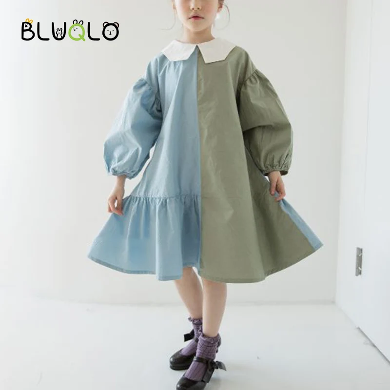 Асимметричное платье с оборками для девочек Летнее принцессы пышными рукавами