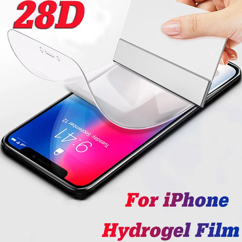 Гидрогелевая пленка 28D для iPhone XR X XS MAX полное покрытие защита экрана 11 Pro защитная
