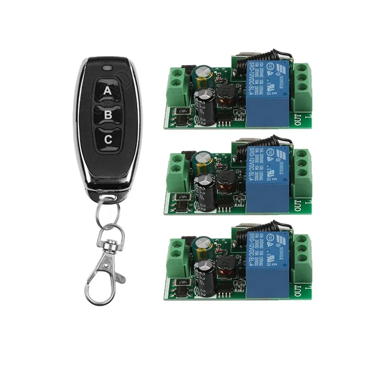 1 RC And 3 Receiver JoyDeal 433 МГц Универсальный AC 110 В 220 В 1CH беспроводной умный пульт дистанционного управления Модуль приемника и РЧ передатчик для светодиодный светильник - Цвет: 1 RC And 3 Receiver