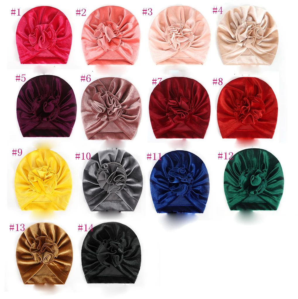 15 шт./лот детский тюрбан шапки индийские бархатные шапочки для девочек мягкая