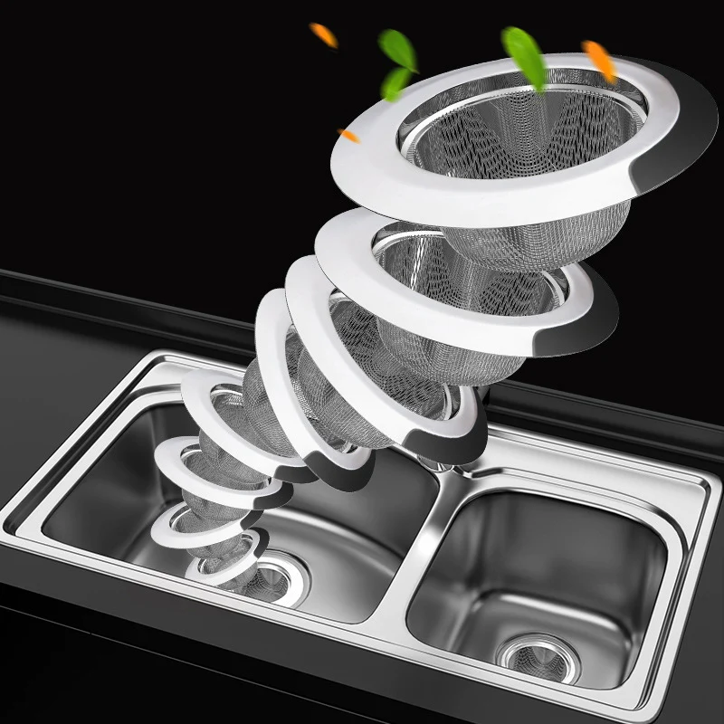 

Stainless Steel Sink Filter Bathtub Hair Catcher Stopper Shower Drain Hole Filter Anti-clog Floor Drain Tool Kitchen Accessories