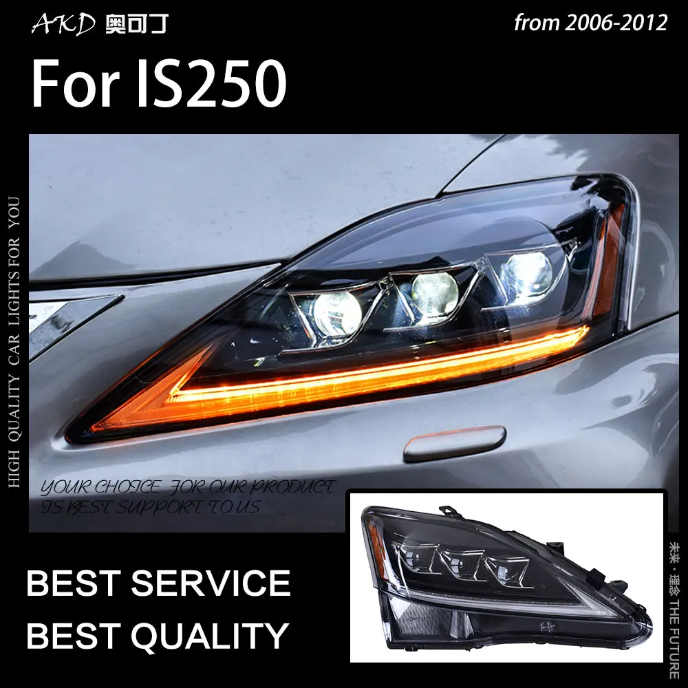 AKD автостайлинг фара для Lexus IS250 фары 2006 2012 IS300 светодиодный ная DRL сигнальная лампа