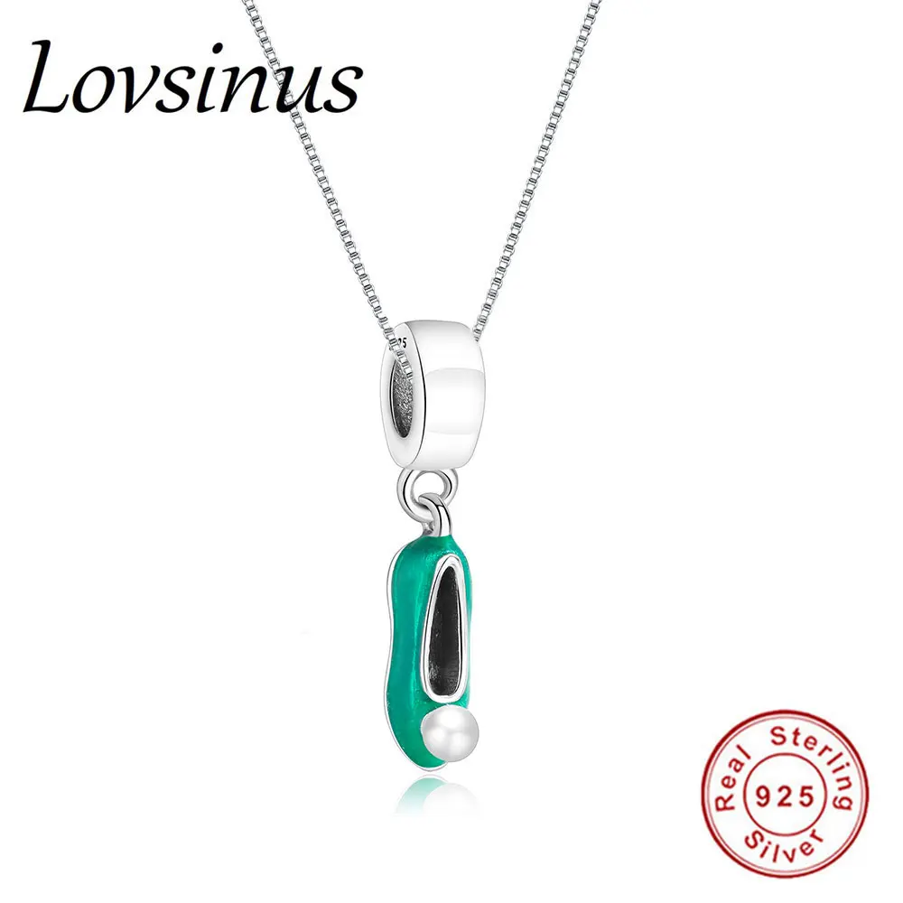 Стерлинговое Серебро 925 пробы болтающаяся обувь с бусинами оригинальный