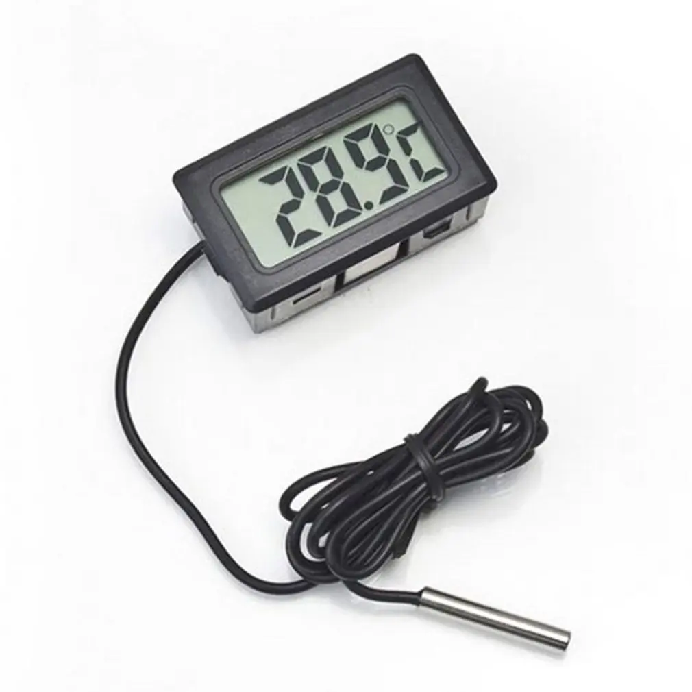 

LED Display Thermometer Embedded Electronic Digital Thermometer With Probe Refrigerator Terrarium Fish Tank Home Thermometer