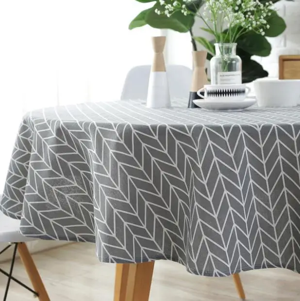 Nordic круглая скатерть из хлопка и льна моющийся банкетный стол в гостинице ткань