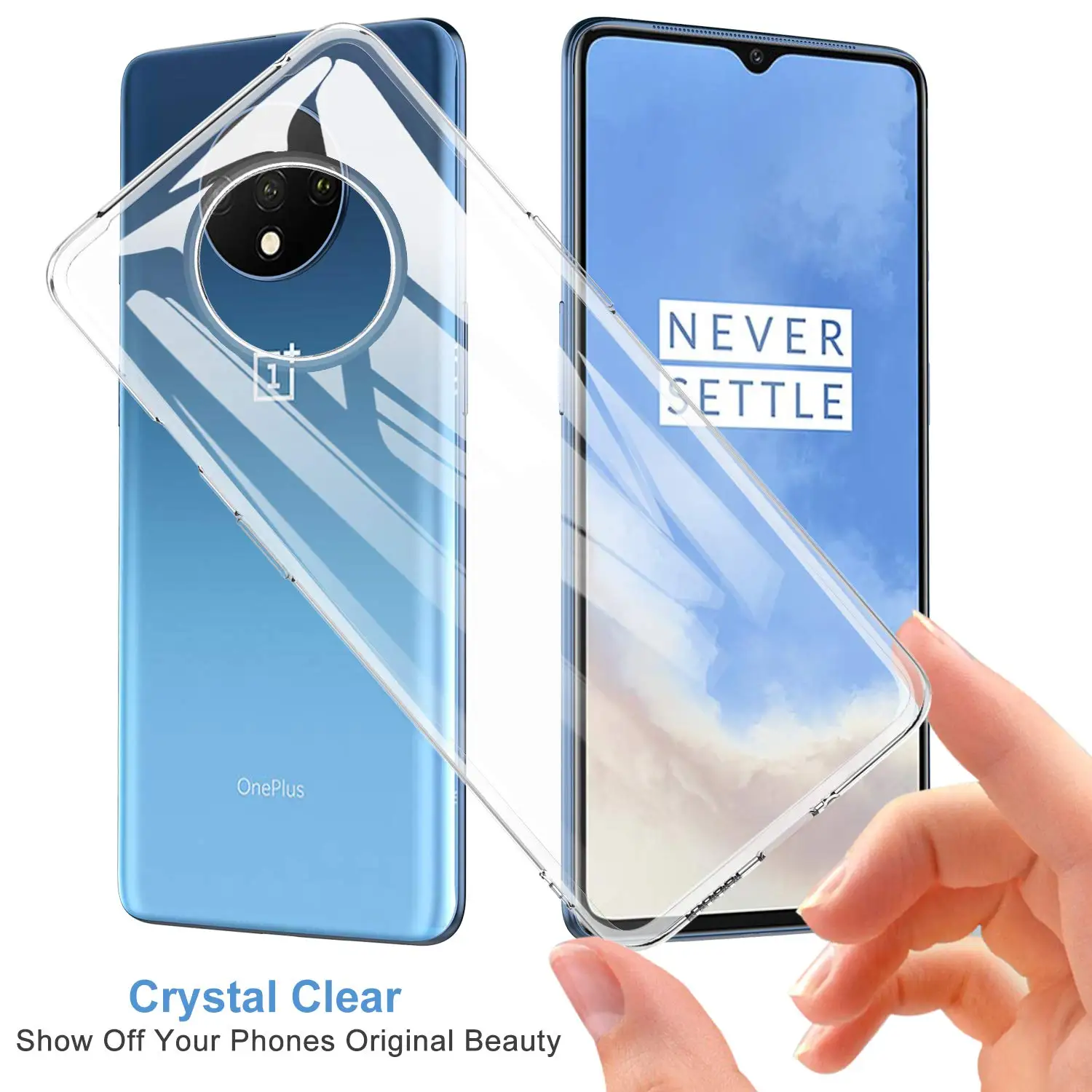 Прозрачный силиконовый чехол для oneplus 7T 7 Pro Простой Ультратонкий из мягкого ТПУ One