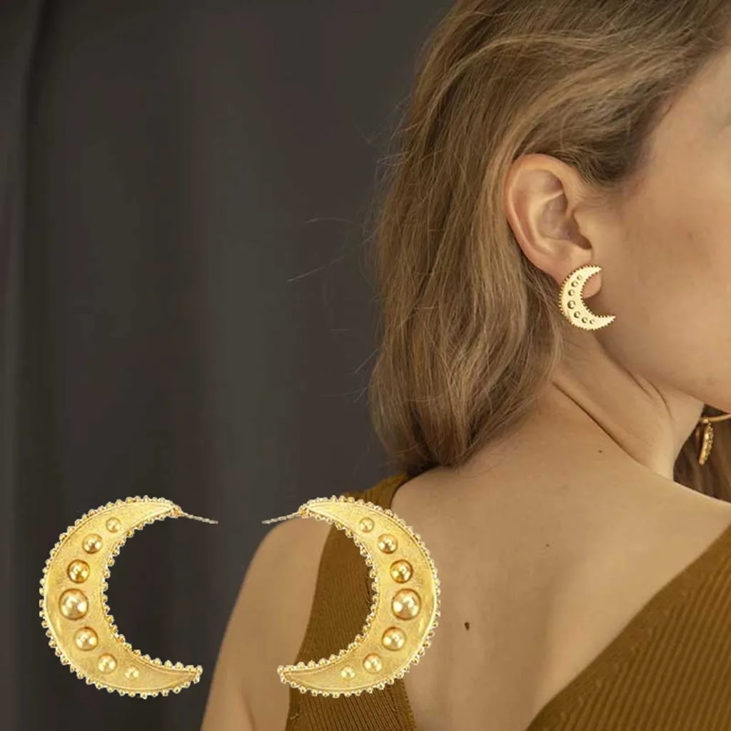 Трендовые серьги гвоздики в виде звезд крошечные Луны для женщин повседневные