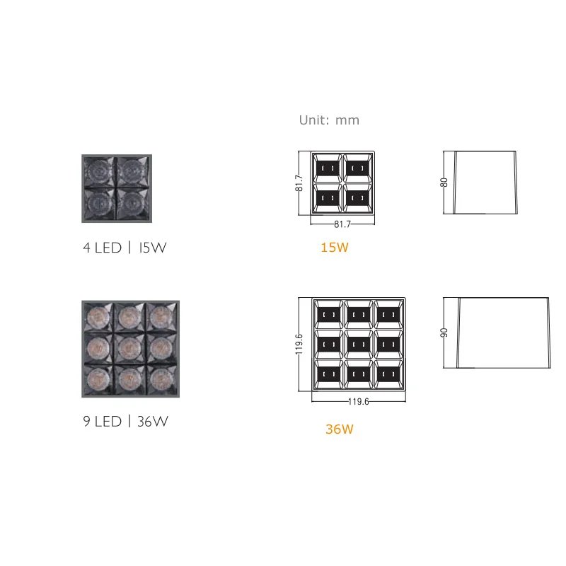 Тяжелый Стиль затемнения Массив светодиодный потолочный квадратный светильник