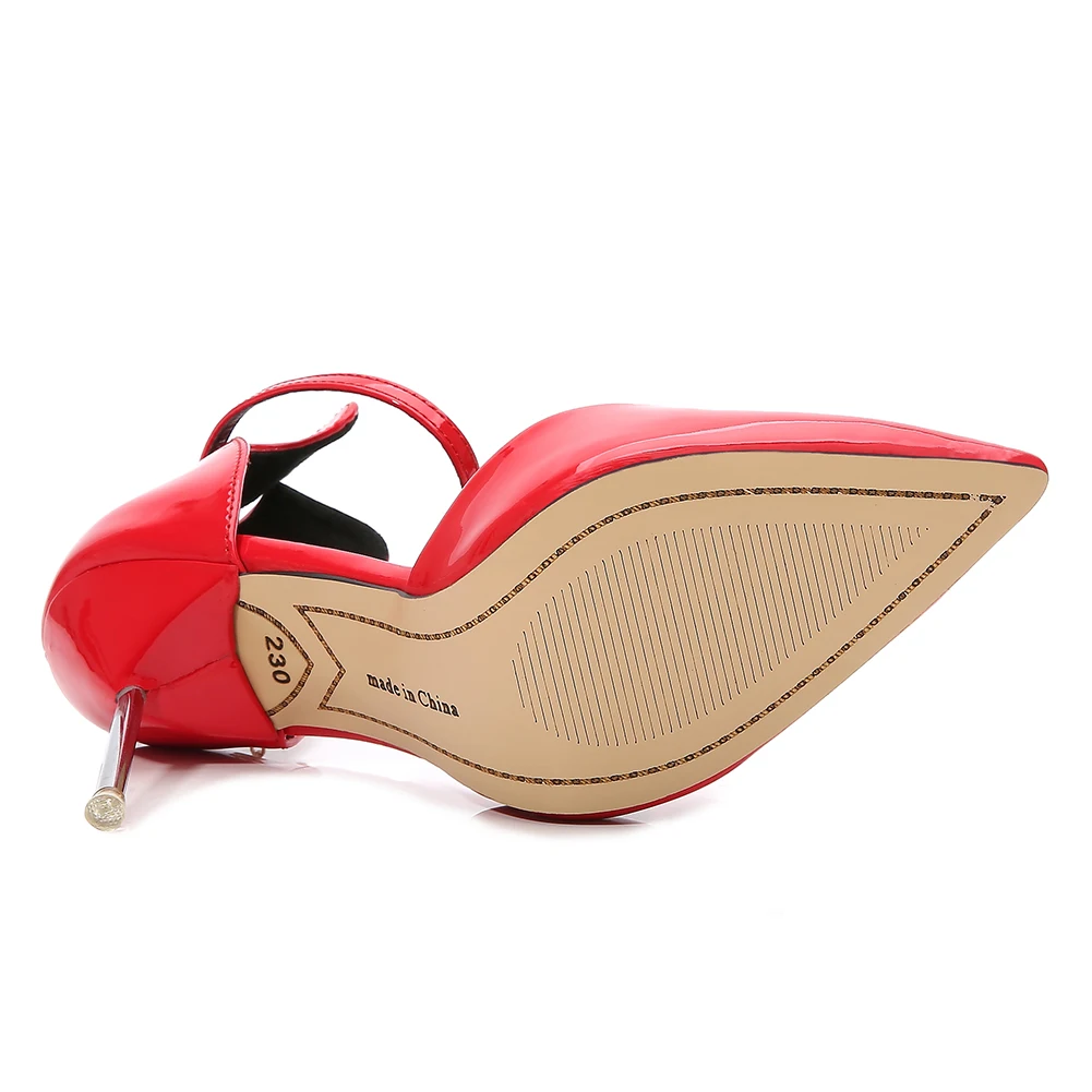 Пикантные туфли на высоком каблуке для девушек Босоножки Лакированная кожа с