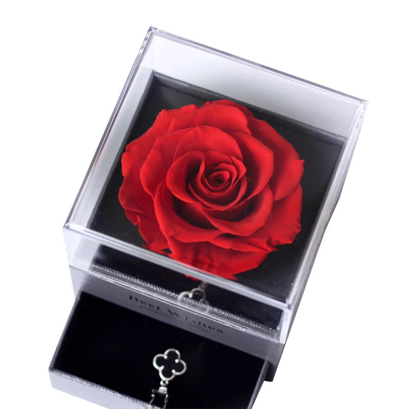 

2021Real Dried Flower Eternal Flower Rose Flower Jewelry Box Christmas Widding Valentines Thanksgiving Girl Mother's Day Gifts