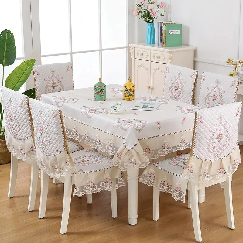 

Retro European Home Decor Tablecloth Set Non Slip Chair Cushion Kitchen Table Cover Banquet Wedding Dust-Proof Rectangle Table C