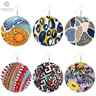 Серьги-подвески женские SOMESOOR, богемные, леопардовые, деревянные