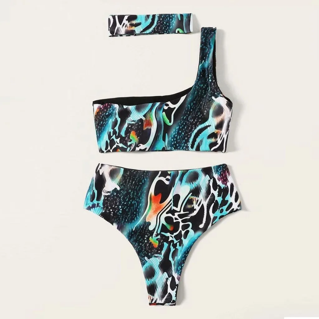 Женский сексуальный комплект бикини со змеиным принтом 2020 высокая талия микро