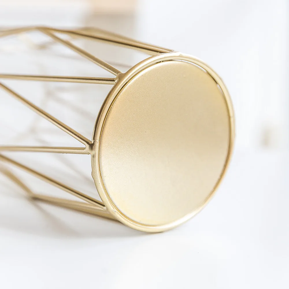 Роскошные прозрачные стеклянные вазы с металлом Золотая Маленькая ваза