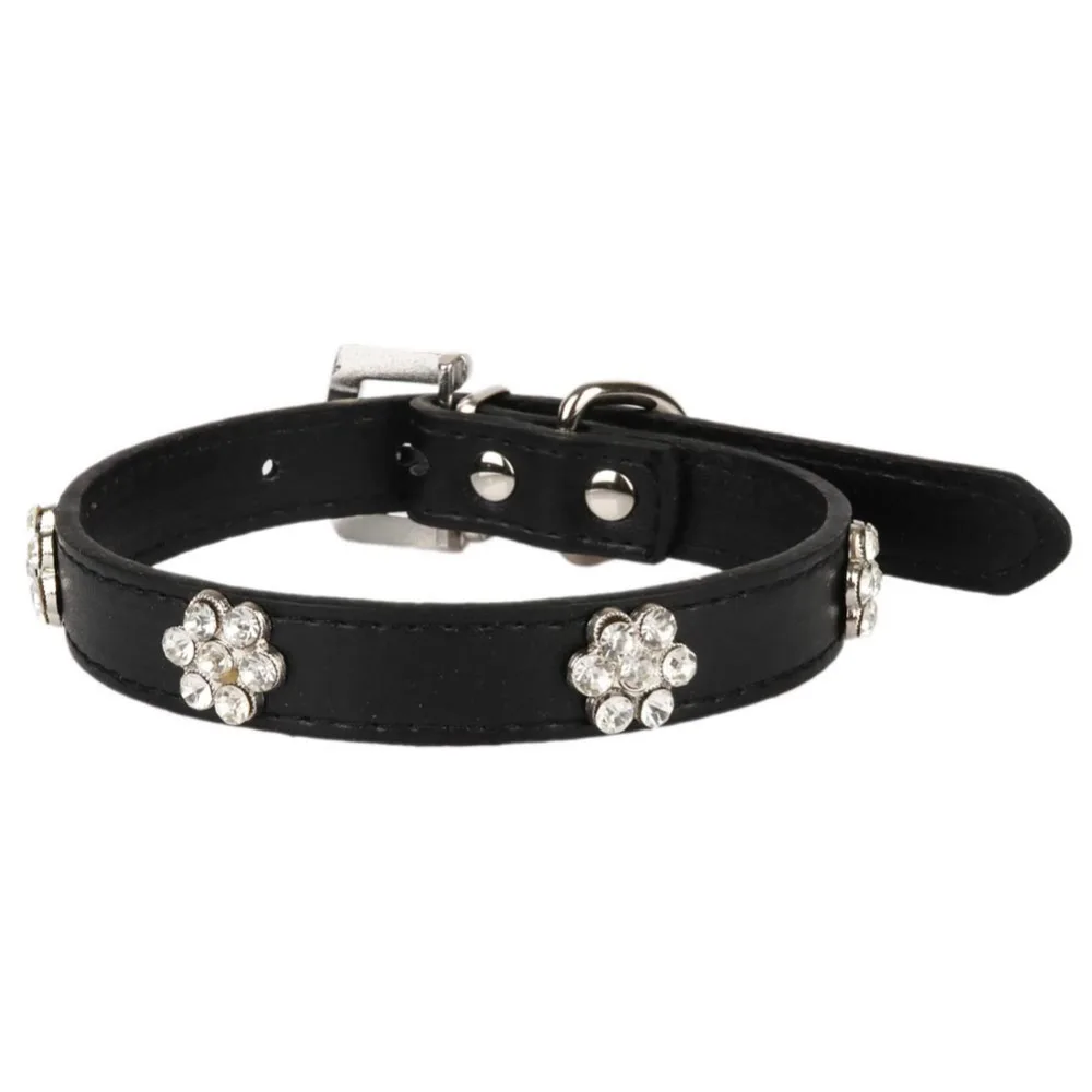 Ошейники для собак декоративный ошейник из искусственной кожи со стразами и