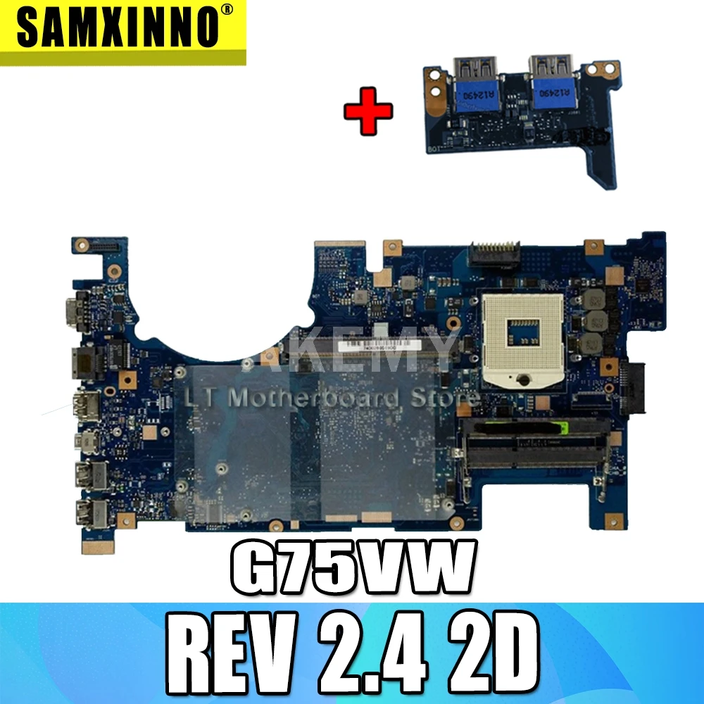 Отправка платы + G75VW материнская плата REV 2 4 2D для Asus ноутбука Материнская Тест 100%