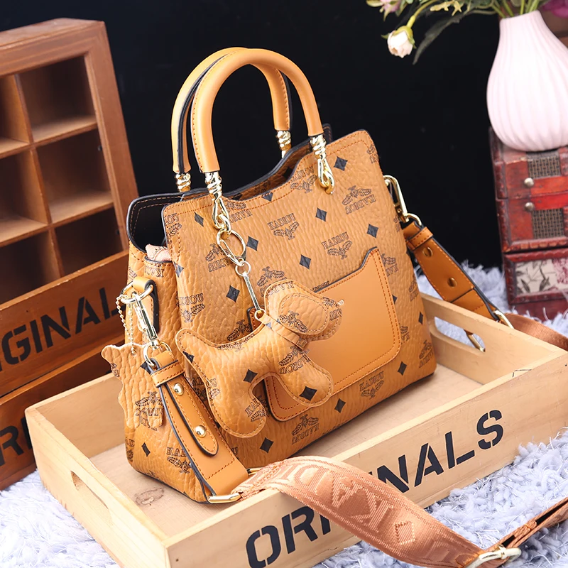 

Genuine Leather Handbags 2021 New Fashion Handbags Casual All-match Shoulder Messenger Bucket Bag Tote Bags for Women Sac Luxe