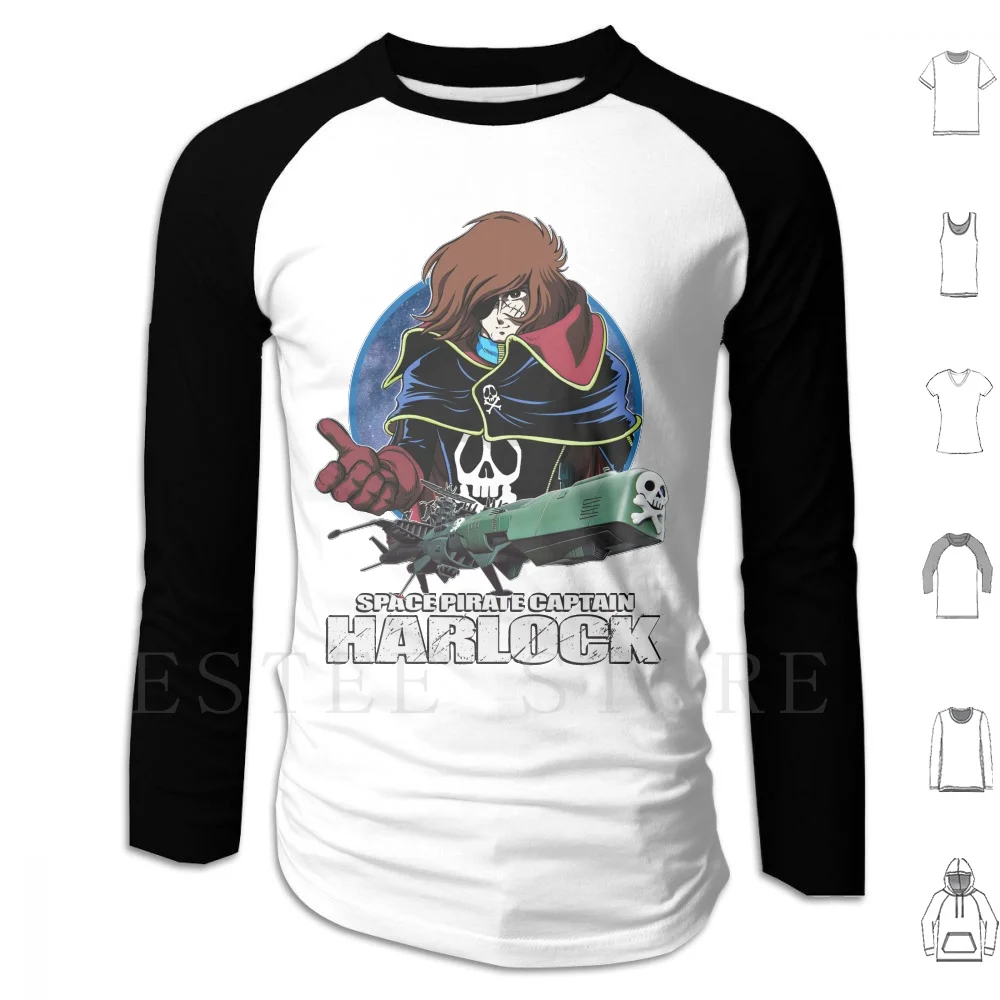 

Captain Harlock ( Albator Le Corsaire De L'espace ) With Arcadia ( Atlantis ) Hoodies Long Sleeve Albator Captain