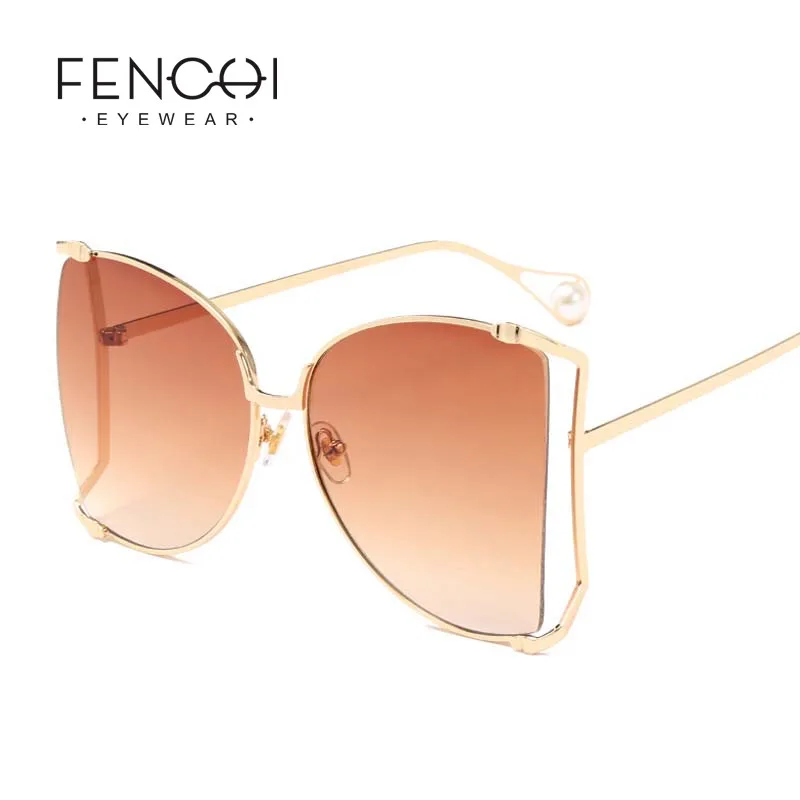 

Fashion Oversized Sunglasses Women 2019 Brand Designer Big Frame Sun Glasses Pearl Decoration Butterfly Eyewear zonnebril dames