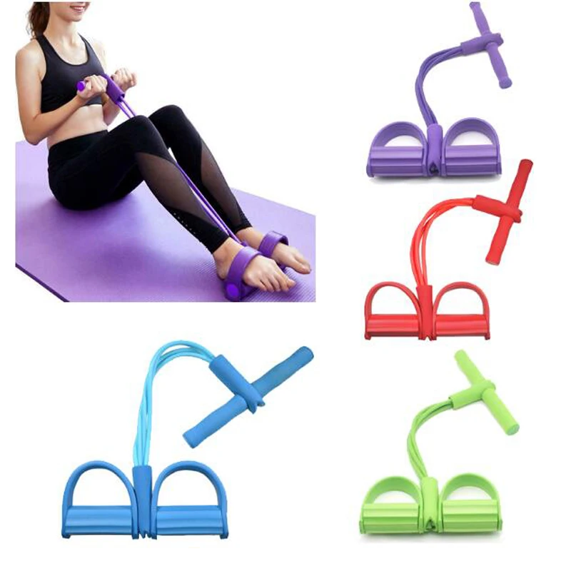 4 эластичные тянущиеся веревки-тренажеры для брюшного пресса ленты тренировок в