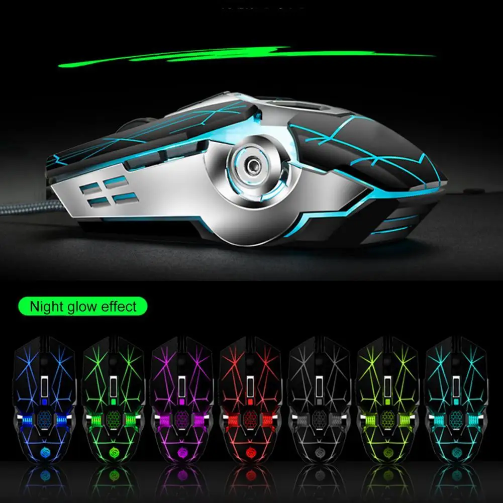 

Aygo Q7 Wired Optical Mouse Mini RGB Colorful Lights Gaming Mechanical Mouse 4000DPl Ergonomic Design Mouse for Computer Laptop