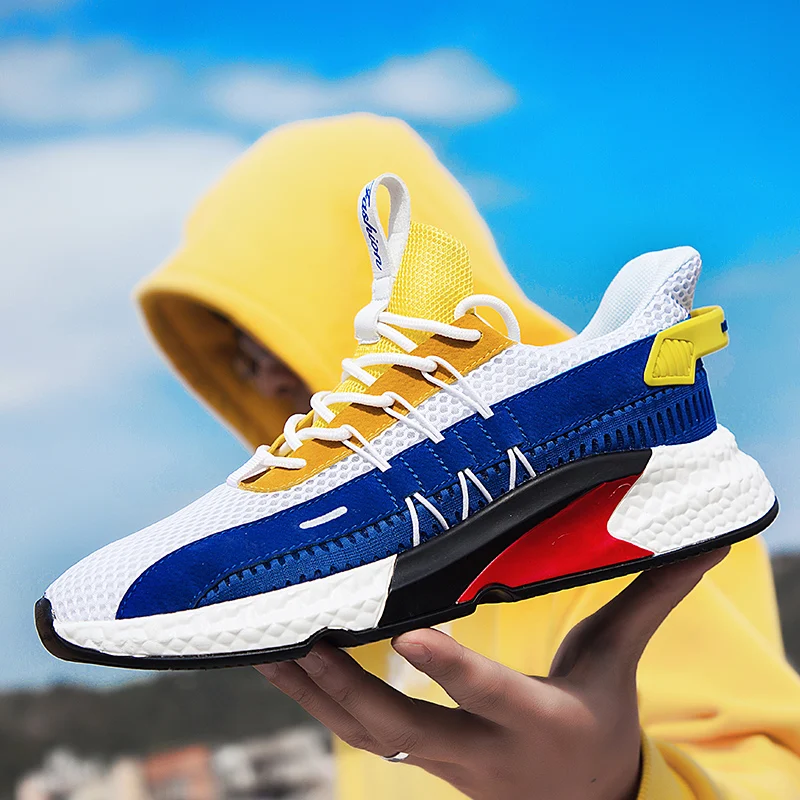 

Дышащие мужские кроссовки, легкая спортивная обувь для ходьбы, тенниса, бега, модная разноцветная обувь на шнуровке