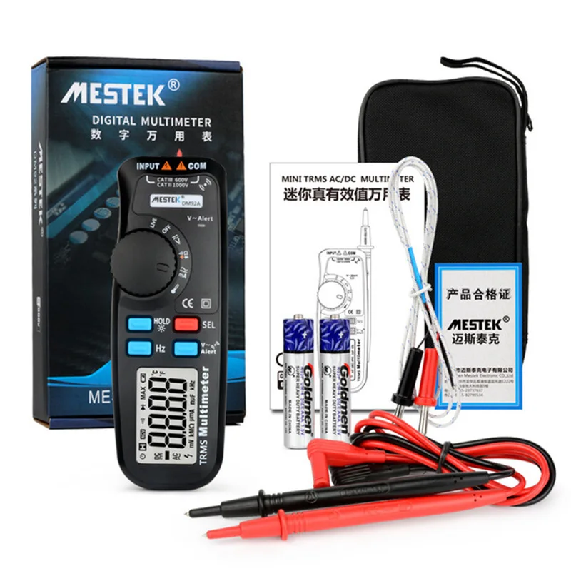 

Mini Digital Multimeter Counts Test Tool Multi Meter Temperature Measurement AC Direct Current DM92A FKU66