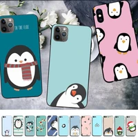 maiyaca cute lovely penguin phone case for iphone 11 12 13 mini pro xs max 8 7 6 6s plus x 5s se 2020 xr case
