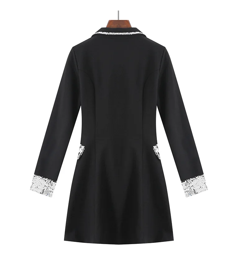 

BacklakeGirls Blazer Dress Ladies Mini Party Fashion Ladies Elegant Dress Women Sequin Stitching Long Sleeve Dress 2021 New Tide