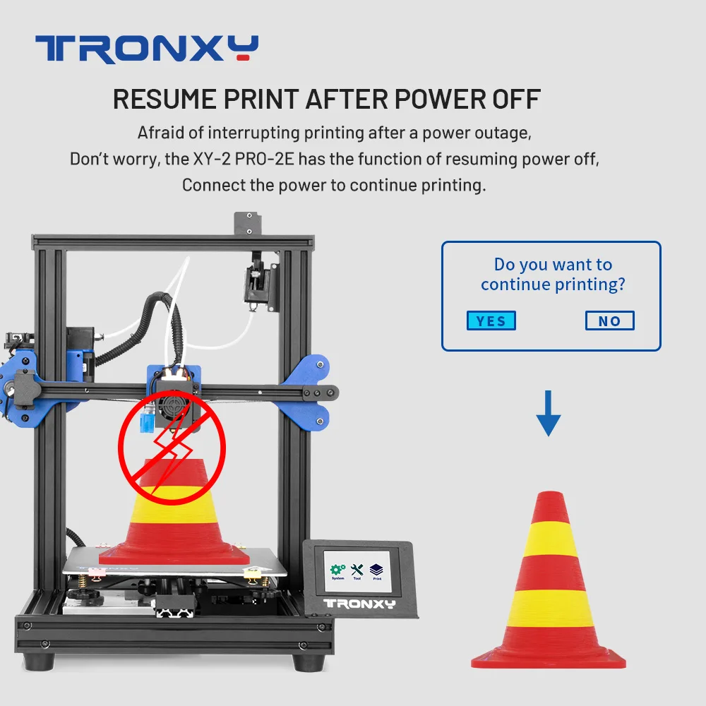 Tronxy XY2 PRO 2E 2 in 1 Out Extruder Two Colors Head Dual Printing 3D Printer DIY Kits with Super Silent High Accuracy