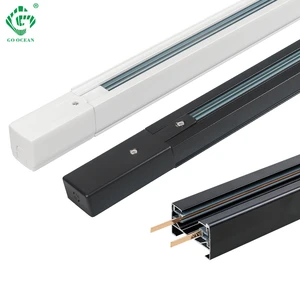 1 Meter Track Rail 2 Wire 4 Wire Track Light Connector Rail Lamp Spotlight Tracking Lights Aluminum Track Lighting Fixture 1pcs