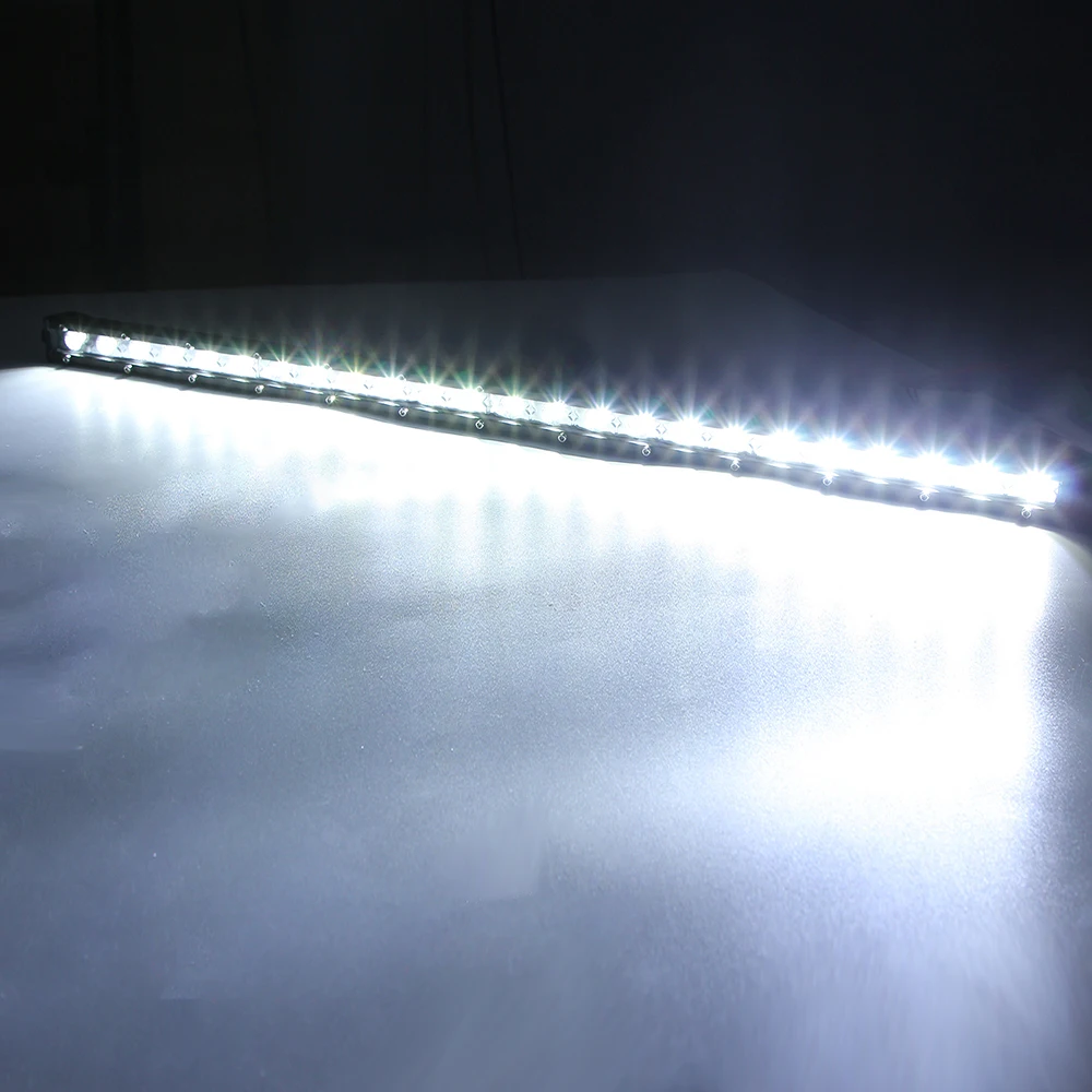 

26 Inch DC 9-30V 72W LED Strip Light Bar Single Row Off Road 7200LM 6000K White Light LED Lights Fit for SUV/Motorcycles