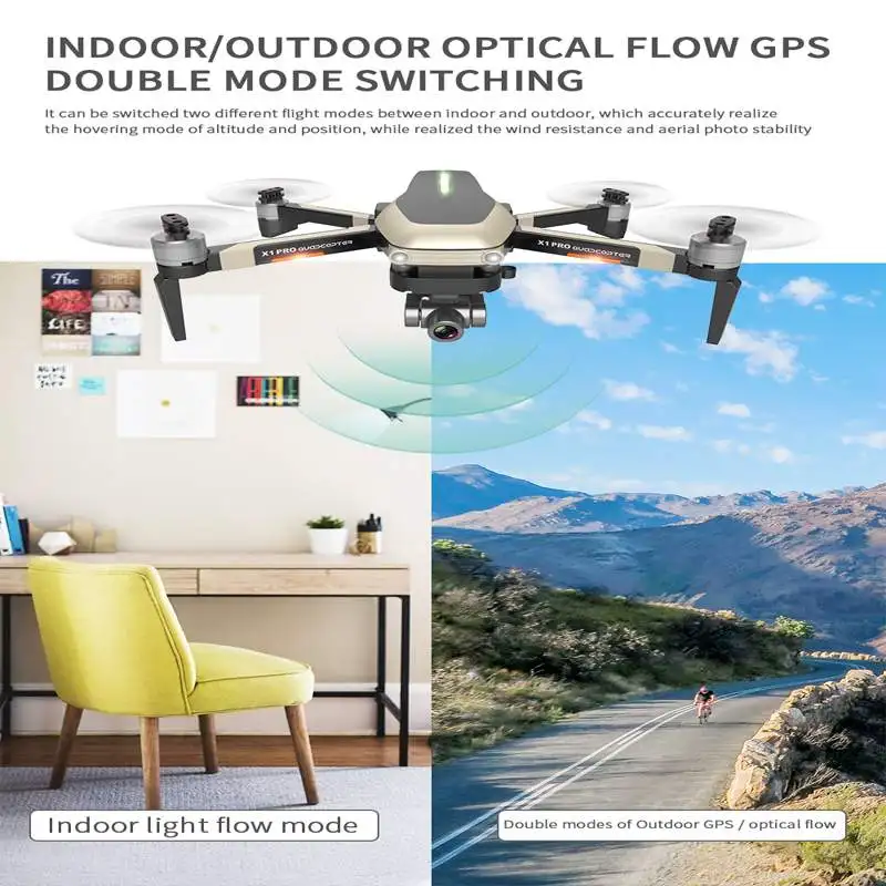 Квадрокоптер Funsky X1 Pro Радиоуправляемый с широкоугольной камерой 4 к Wi-Fi FPV 2Axel