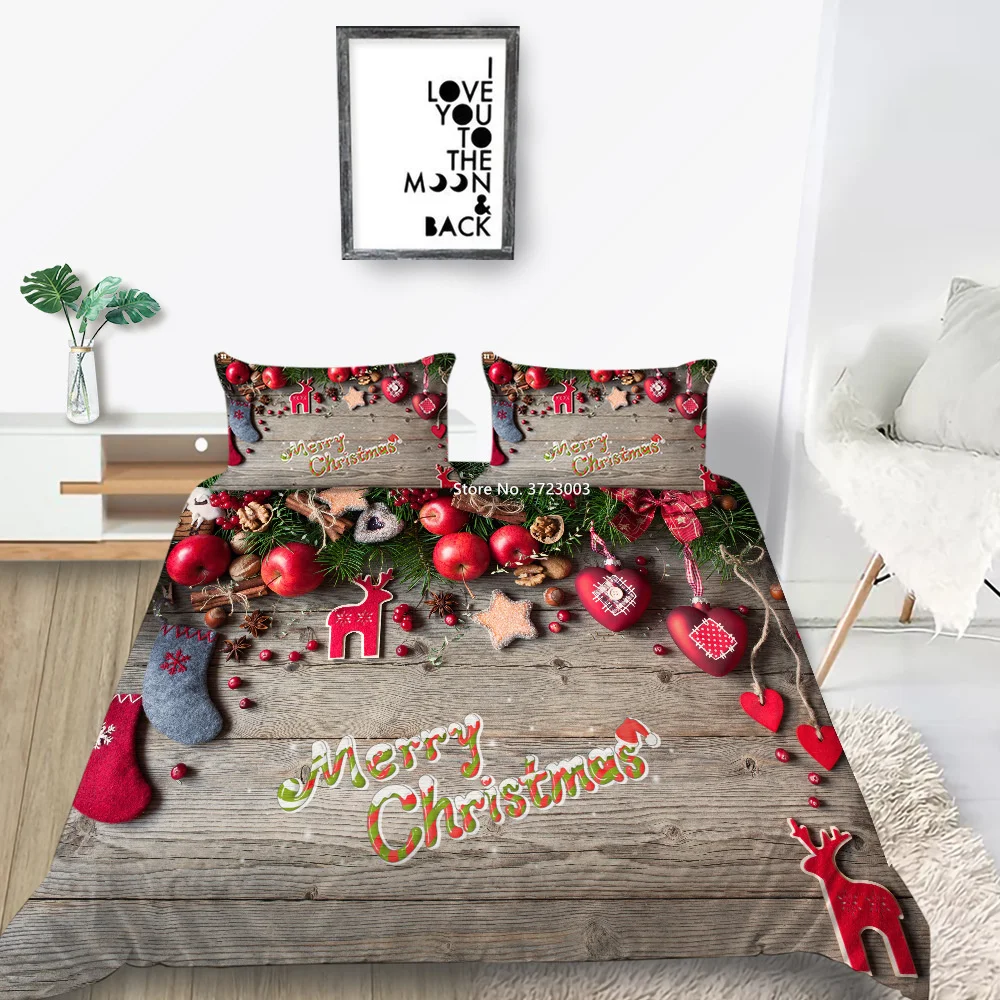 

Fashion Christmas Holiday Series 3D Digital Printing Bedroom Home Textile Children's Gift Duvet Pillowcase Bedding Set 2/3 PCS