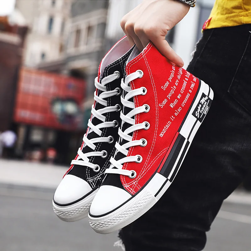 

Vulcan Shoes Boys Sport Shoes High Top Canvas Sneakers Men Designer Unisex Sneakers Flat Casual School Shoes Man 2020 Fashion