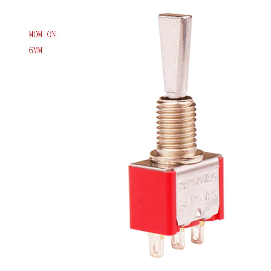 Momentary Flat Handle Switch RED 3 Pin MOM-ON 6MM Promotion Return Automatically CQC Silver Point Toggle 12V | Строительство и