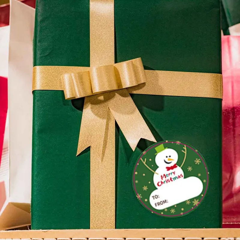 

1 sheet Merry Christmas Greeting Card Stickers Festival Self Adhesive Tag Gift Box Candy Bag Decorative Presents Labels Decals