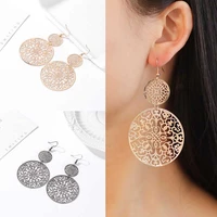 electroplated ladys earrings new holiday gifts european and american style trend retro hollow ornaments