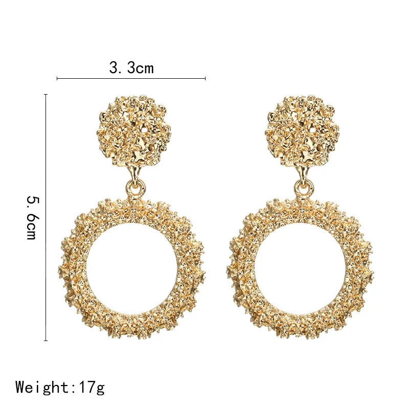 

Pendientes Oorbellen European And American Wind Earrings Fashion Temperament Circular Spray Plating Alloy Manufacturers Supply