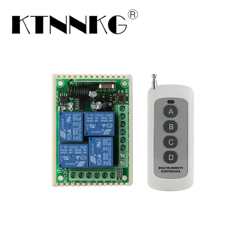 433 МГц Универсальный беспроводной пульт дистанционного управления DC 12 В 4 банды