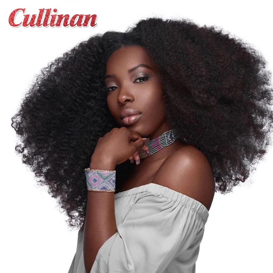 

Human Hair Bundles Afro Kinky Curly 4B Brazilian Weave Cullinan Hair Natural 1-3-4 Pieces Double Weft Deal Remy Hair Extension