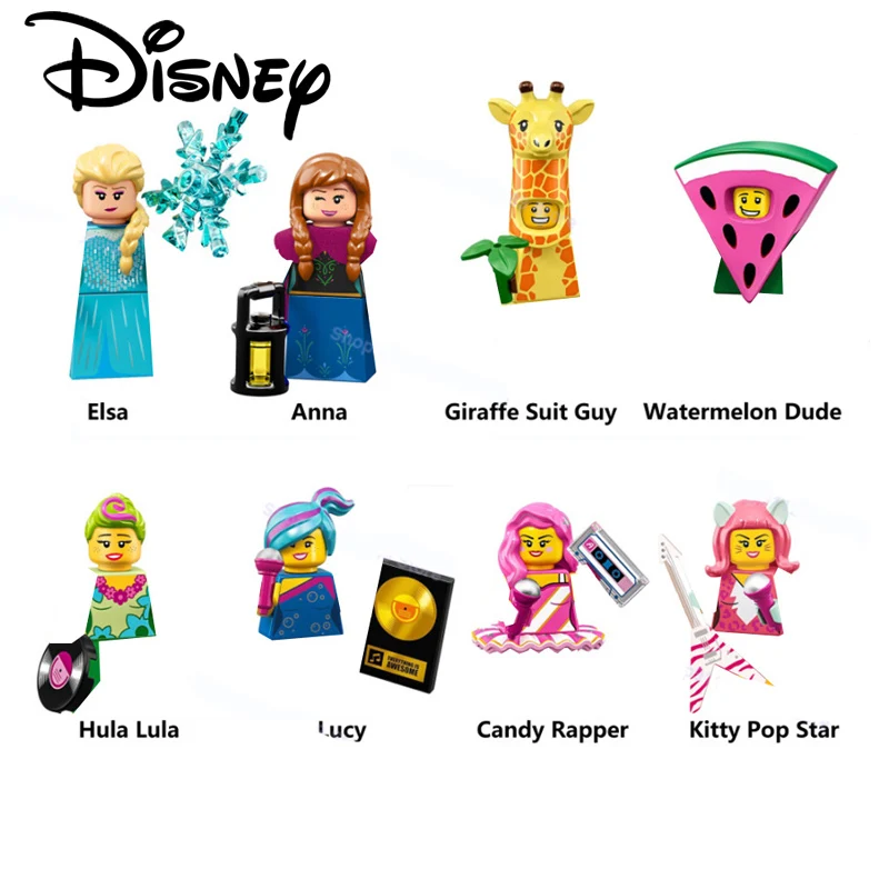 

Disney Blocks Mickey Minnie Building Blocks Frozen Princess Elsa Anna Action Figures Bricks Assemble DIY Toys For Girls Gifts