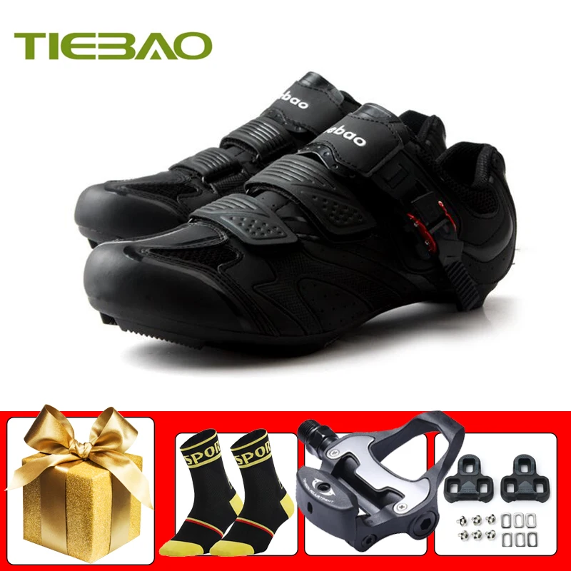

TIEBAO Road Cycling Shoes Unisex Triathlon Racing Bicycle Sneakers Add Pedals Self-locking Breathable Wear-resistant Footwear