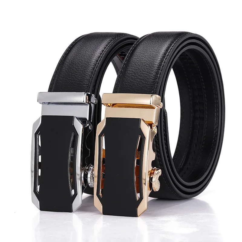 Peikong Brand Automatic Buckle Designer Men Genuine Leather Male Waist Fashion Corset Belt For High Quality Mens Belts Luxury