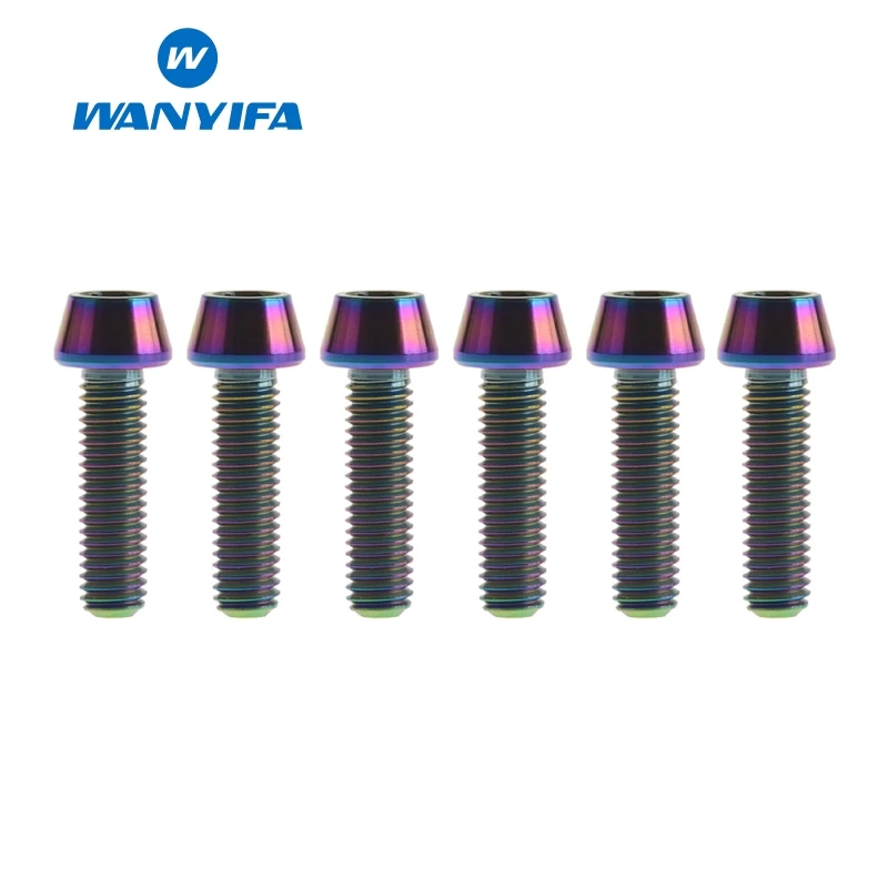 Wanyifa M5x15 16 18 20 мм Титан/Ti болты для выноса руля для конической головки MTB велосипедные винты фиксированные болты велосипедные части