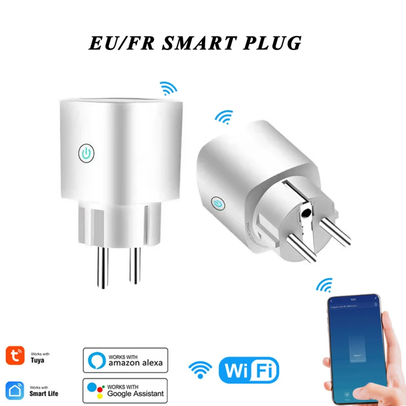 

EU/FR Tuya Smart WIFI Socket Voice Remote Control Smart Socket Compatible With Alexa And Google Home Smart Home